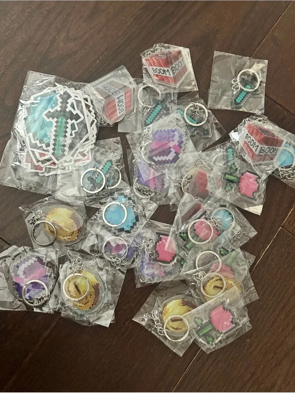 Minecraft Keychain Party Favors - Assorted Colors